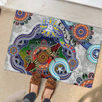 Custom NAIDOC Week 2024 North Melbourne Kangaroos Rubber Doormat Australia Aboriginal Dot Painting