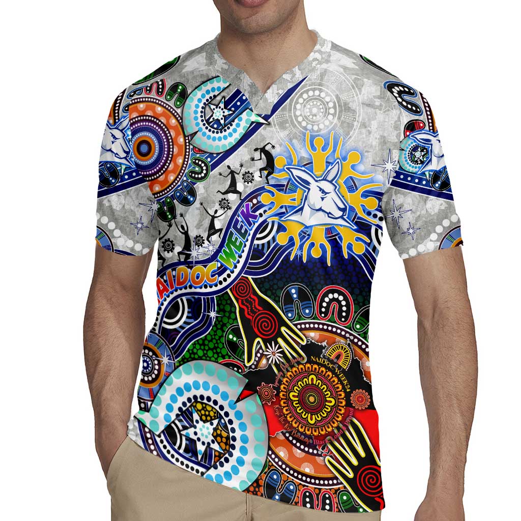 Custom NAIDOC Week 2024 North Melbourne Kangaroos Rugby Jersey Australia Aboriginal Dot Painting