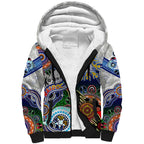 Custom NAIDOC Week 2024 North Melbourne Kangaroos Sherpa Hoodie Australia Aboriginal Dot Painting