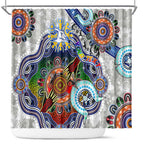 Custom NAIDOC Week 2024 North Melbourne Kangaroos Shower Curtain Australia Aboriginal Dot Painting