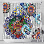 Custom NAIDOC Week 2024 North Melbourne Kangaroos Shower Curtain Australia Aboriginal Dot Painting