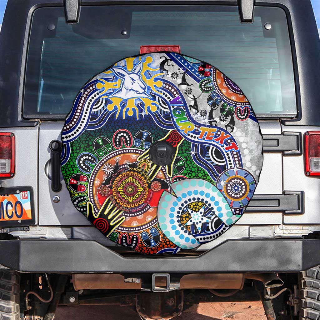 Custom NAIDOC Week 2024 North Melbourne Kangaroos Spare Tire Cover Australia Aboriginal Dot Painting