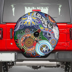 Custom NAIDOC Week 2024 North Melbourne Kangaroos Spare Tire Cover Australia Aboriginal Dot Painting
