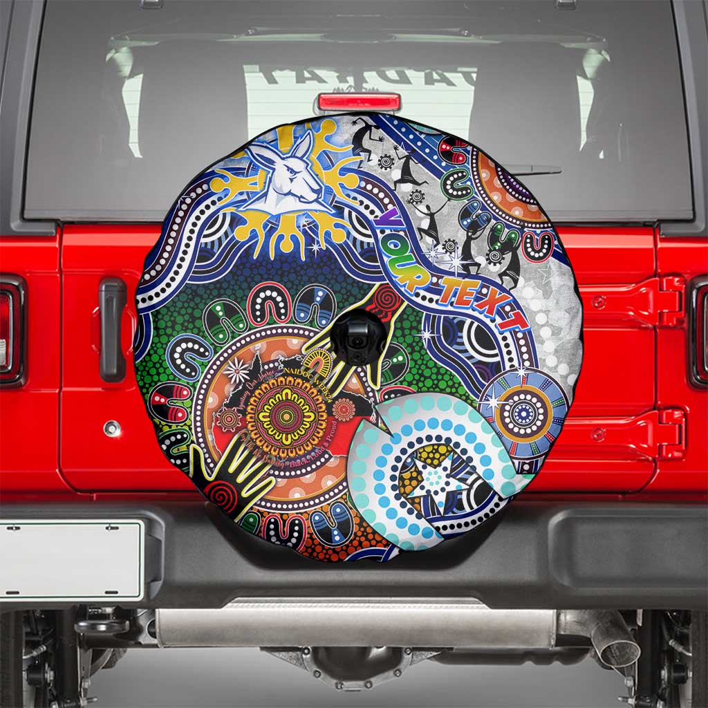 Custom NAIDOC Week 2024 North Melbourne Kangaroos Spare Tire Cover Australia Aboriginal Dot Painting