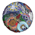 Custom NAIDOC Week 2024 North Melbourne Kangaroos Spare Tire Cover Australia Aboriginal Dot Painting