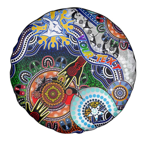 Custom NAIDOC Week 2024 North Melbourne Kangaroos Spare Tire Cover Australia Aboriginal Dot Painting
