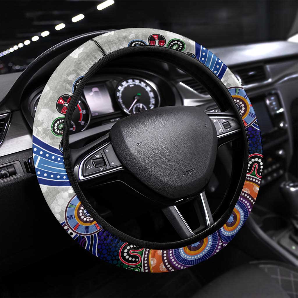 NAIDOC Week 2024 North Melbourne Kangaroos Steering Wheel Cover Australia Aboriginal Dot Painting