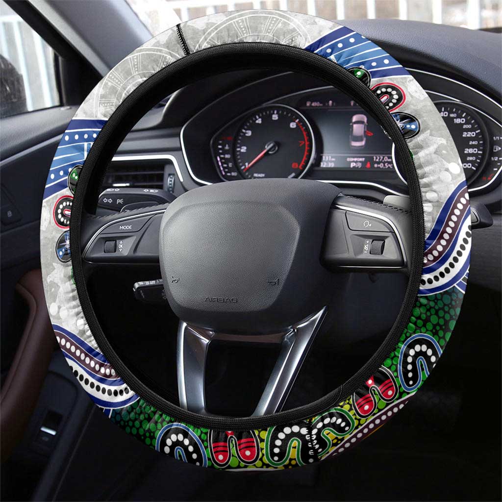 NAIDOC Week 2024 North Melbourne Kangaroos Steering Wheel Cover Australia Aboriginal Dot Painting