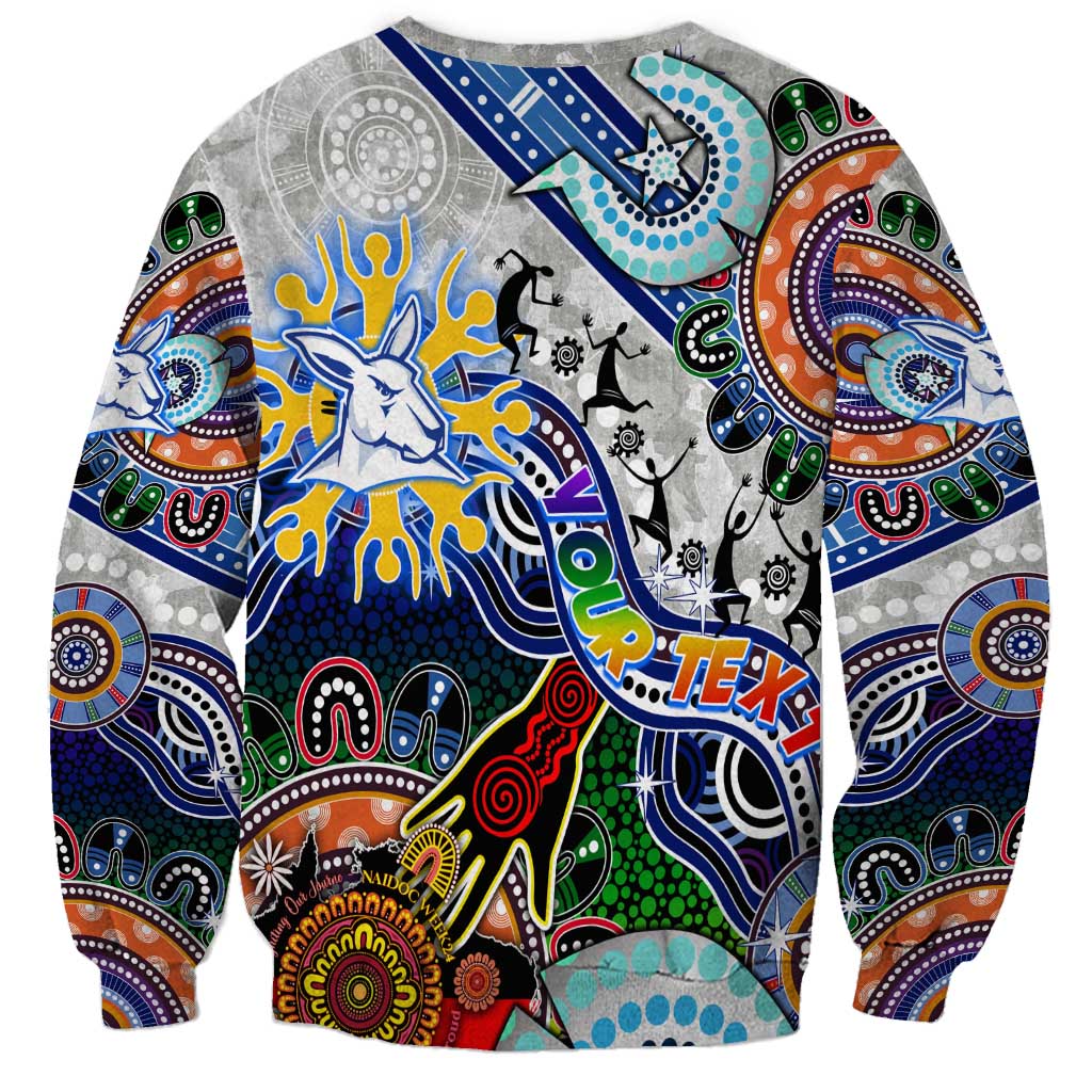 Custom NAIDOC Week 2024 North Melbourne Kangaroos Sweatshirt Australia Aboriginal Dot Painting
