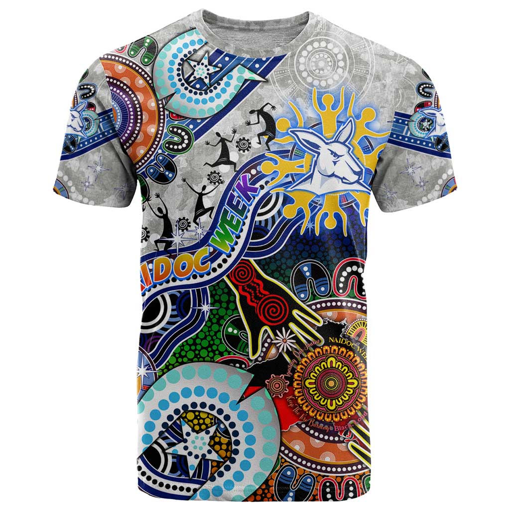Custom NAIDOC Week 2024 North Melbourne Kangaroos T Shirt Australia Aboriginal Dot Painting