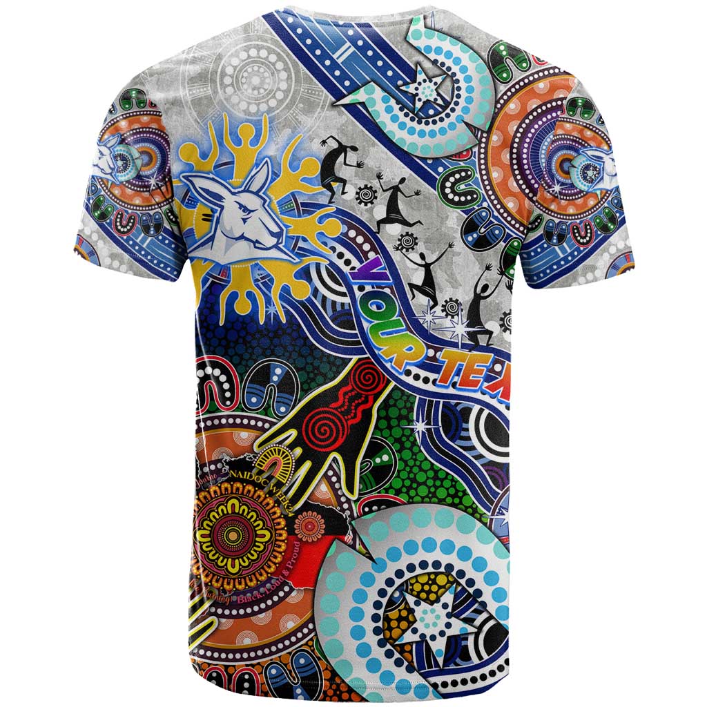 Custom NAIDOC Week 2024 North Melbourne Kangaroos T Shirt Australia Aboriginal Dot Painting