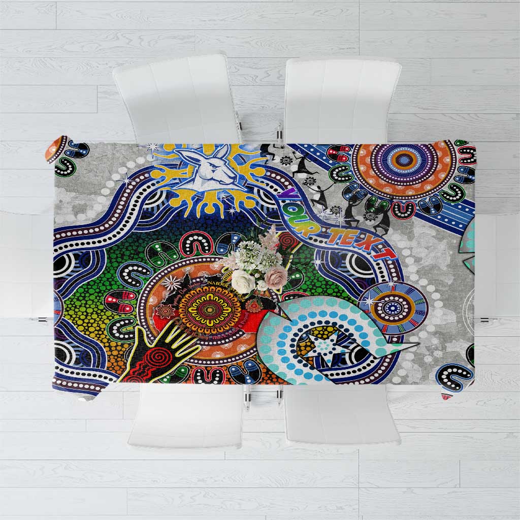 Custom NAIDOC Week 2024 North Melbourne Kangaroos Tablecloth Australia Aboriginal Dot Painting