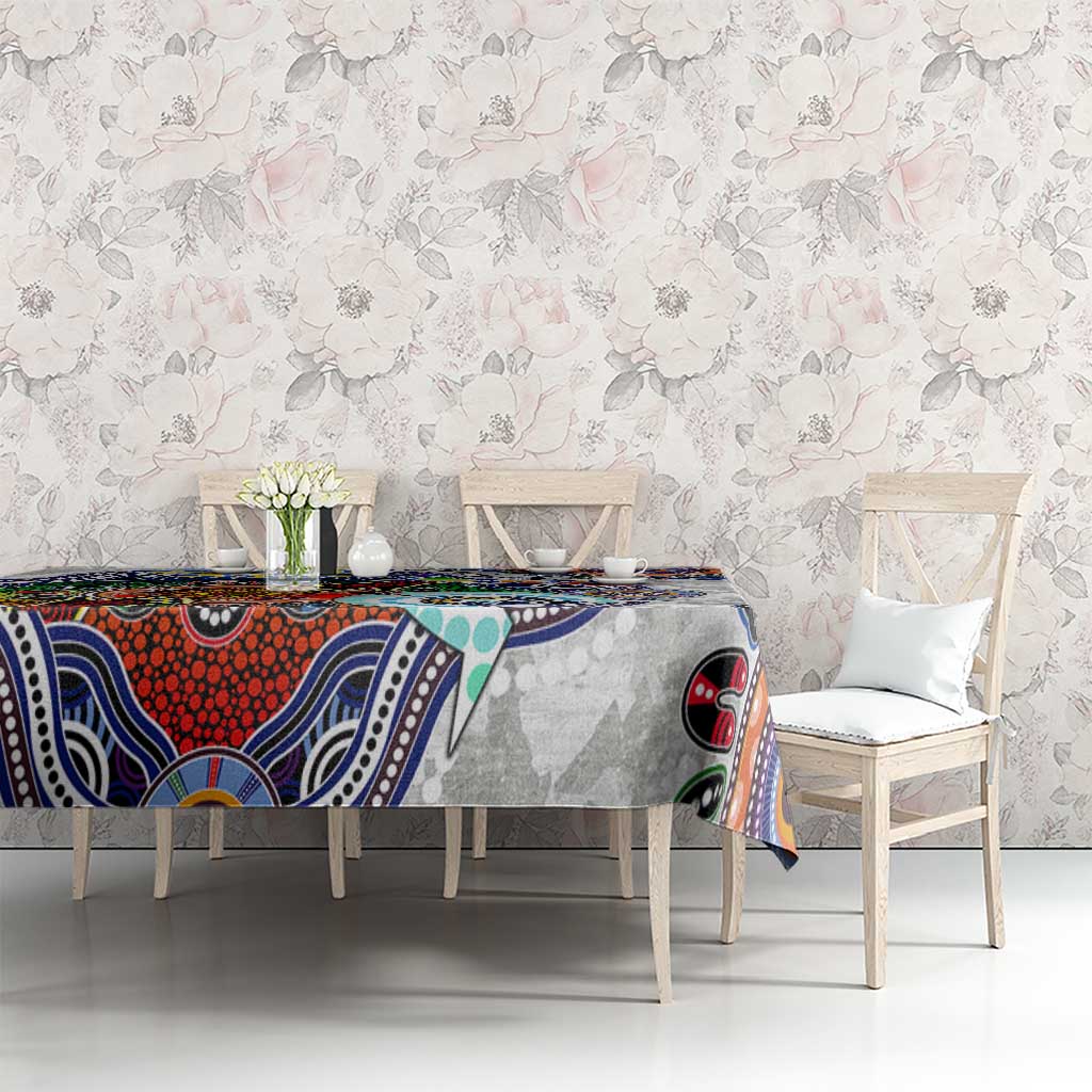 Custom NAIDOC Week 2024 North Melbourne Kangaroos Tablecloth Australia Aboriginal Dot Painting