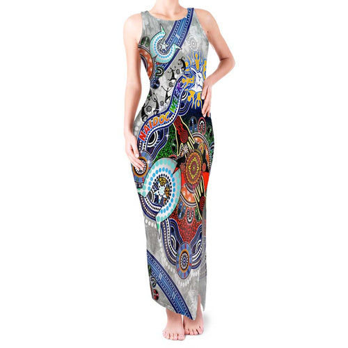 Custom NAIDOC Week 2024 North Melbourne Kangaroos Tank Maxi Dress Australia Aboriginal Dot Painting