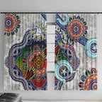 Custom NAIDOC Week 2024 North Melbourne Kangaroos Window Curtain Australia Aboriginal Dot Painting
