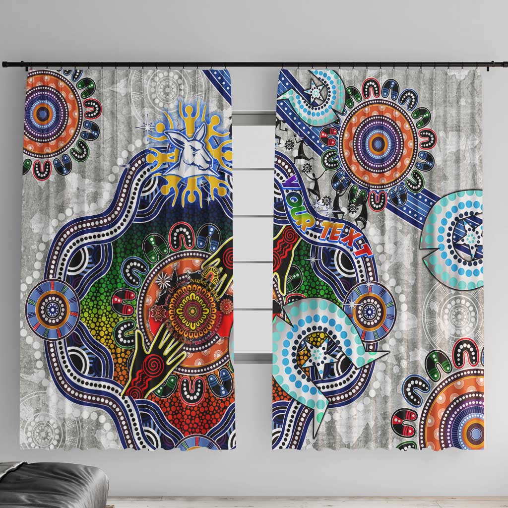 Custom NAIDOC Week 2024 North Melbourne Kangaroos Window Curtain Australia Aboriginal Dot Painting