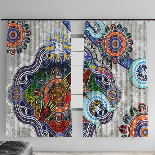 Custom NAIDOC Week 2024 North Melbourne Kangaroos Window Curtain Australia Aboriginal Dot Painting