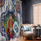 Custom NAIDOC Week 2024 North Melbourne Kangaroos Window Curtain Australia Aboriginal Dot Painting