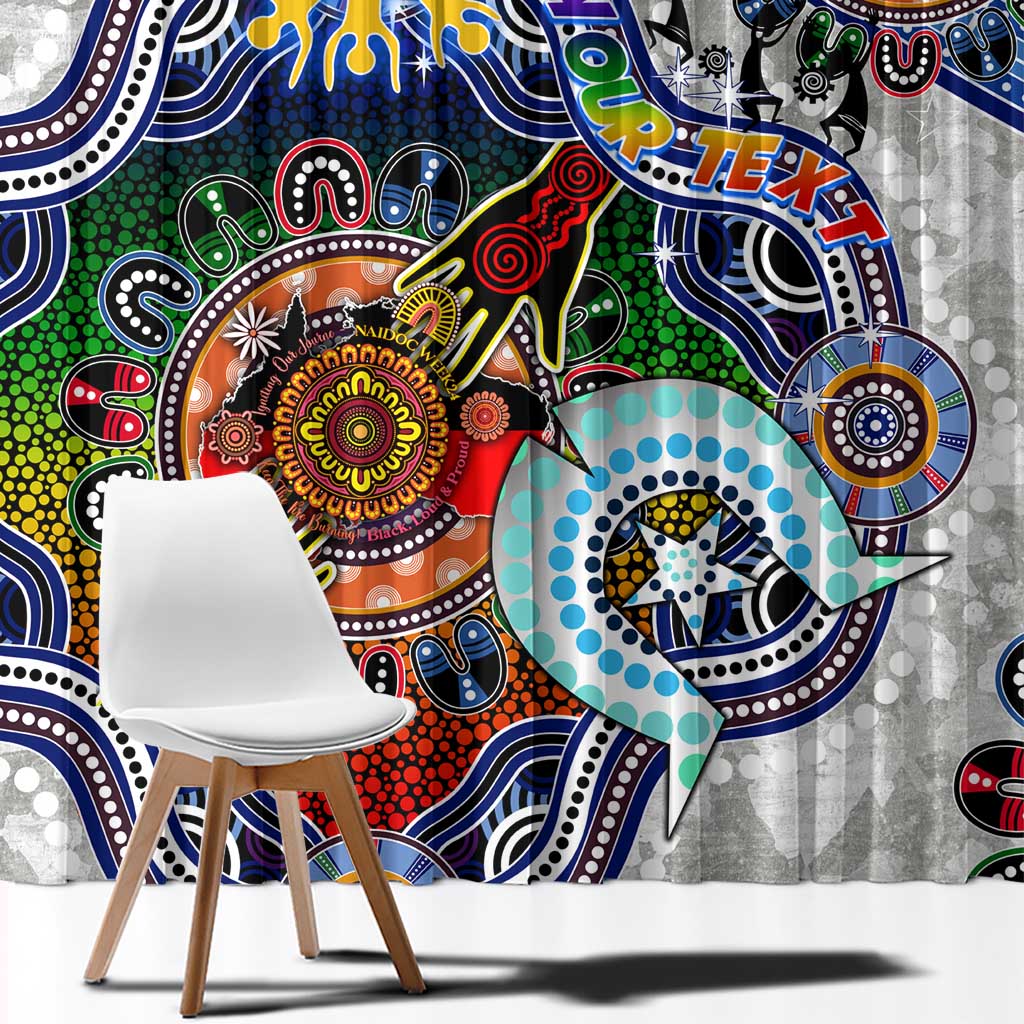 Custom NAIDOC Week 2024 North Melbourne Kangaroos Window Curtain Australia Aboriginal Dot Painting