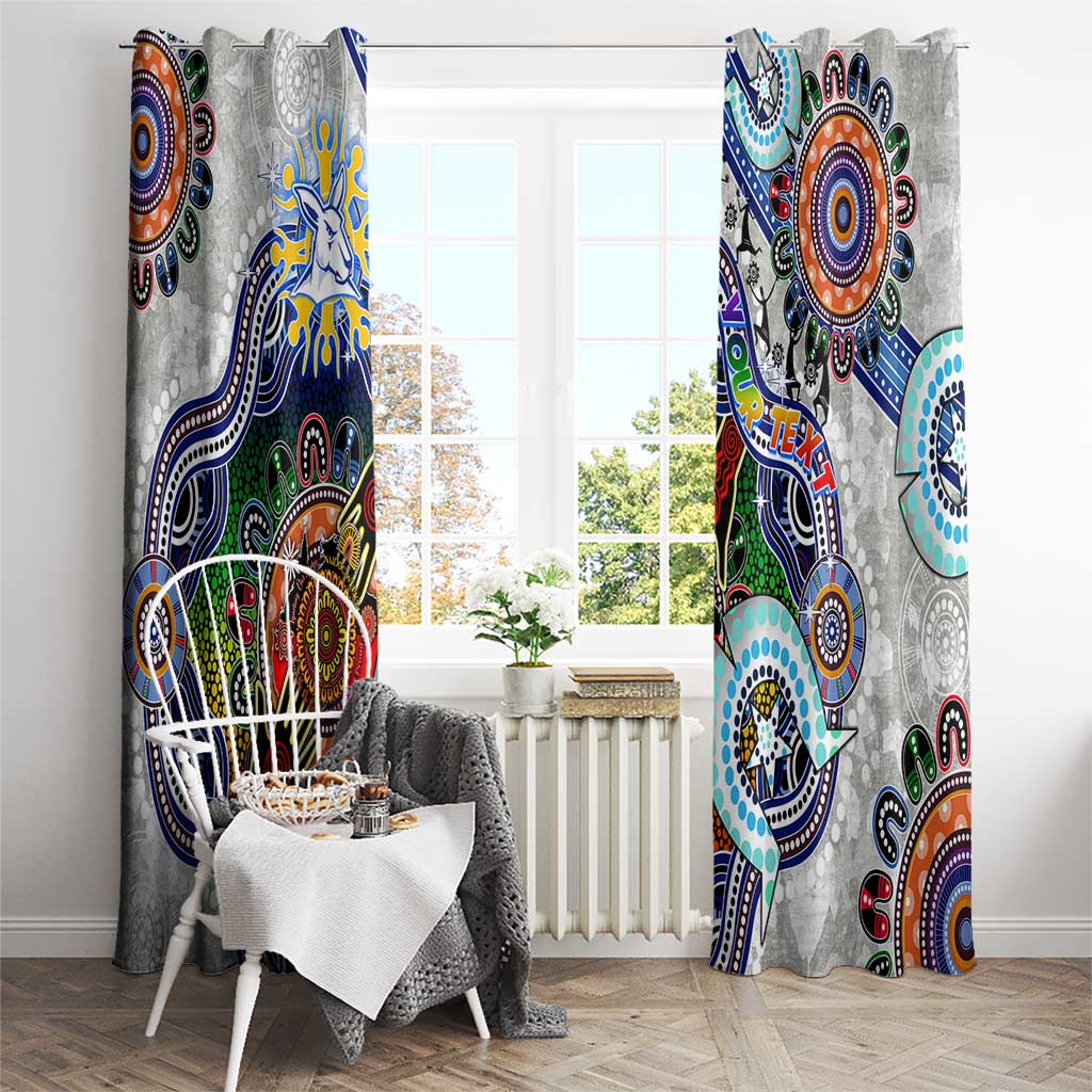 Custom NAIDOC Week 2024 North Melbourne Kangaroos Window Curtain Australia Aboriginal Dot Painting