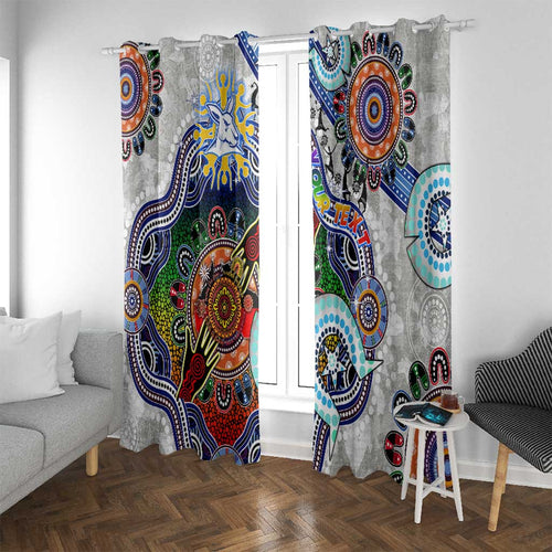 Custom NAIDOC Week 2024 North Melbourne Kangaroos Window Curtain Australia Aboriginal Dot Painting
