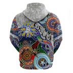 Custom NAIDOC Week 2024 North Melbourne Kangaroos Zip Hoodie Australia Aboriginal Dot Painting