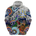 Custom NAIDOC Week 2024 North Melbourne Kangaroos Zip Hoodie Australia Aboriginal Dot Painting