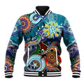 Custom NAIDOC Week 2024 Port Adelaide Power Baseball Jacket Australia Aboriginal Dot Painting