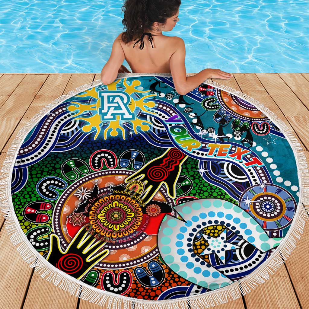 Custom NAIDOC Week 2024 Port Adelaide Power Beach Blanket Australia Aboriginal Dot Painting