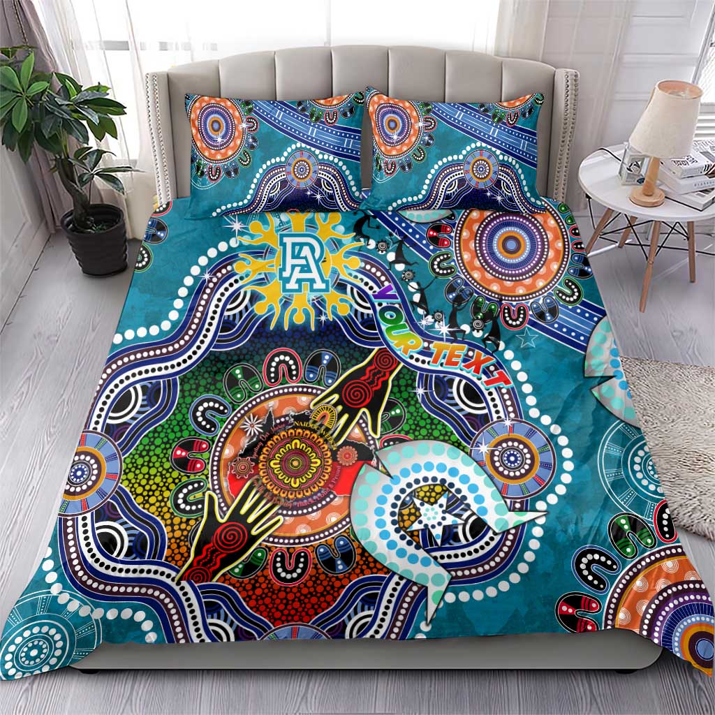Custom NAIDOC Week 2024 Port Adelaide Power Bedding Set Australia Aboriginal Dot Painting