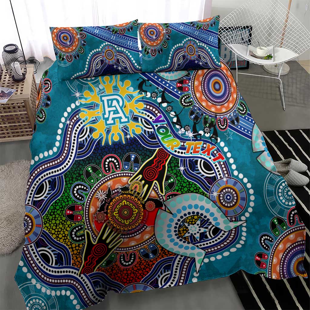 Custom NAIDOC Week 2024 Port Adelaide Power Bedding Set Australia Aboriginal Dot Painting