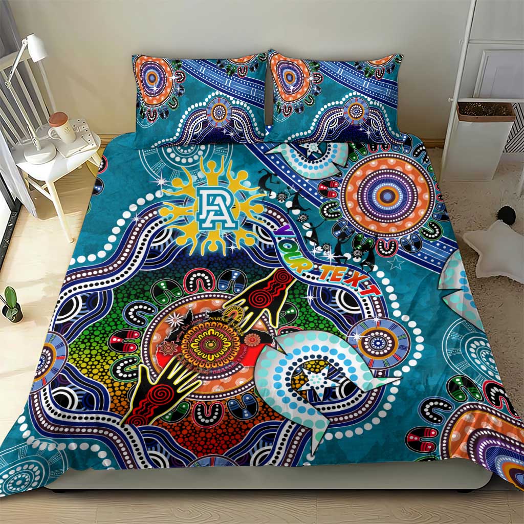 Custom NAIDOC Week 2024 Port Adelaide Power Bedding Set Australia Aboriginal Dot Painting