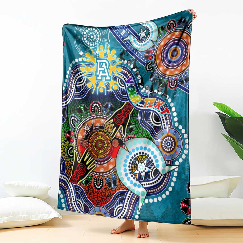 Custom NAIDOC Week 2024 Port Adelaide Power Blanket Australia Aboriginal Dot Painting