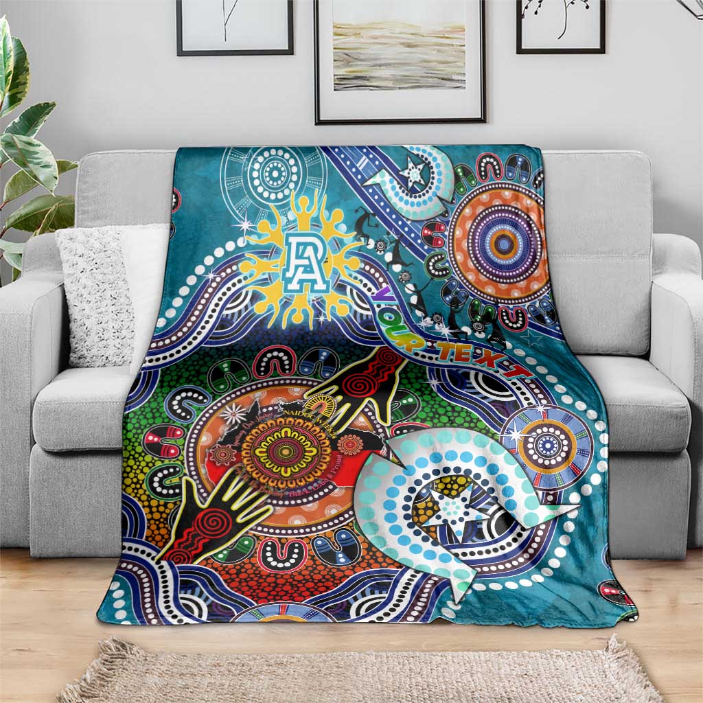 Custom NAIDOC Week 2024 Port Adelaide Power Blanket Australia Aboriginal Dot Painting