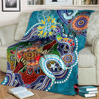 Custom NAIDOC Week 2024 Port Adelaide Power Blanket Australia Aboriginal Dot Painting