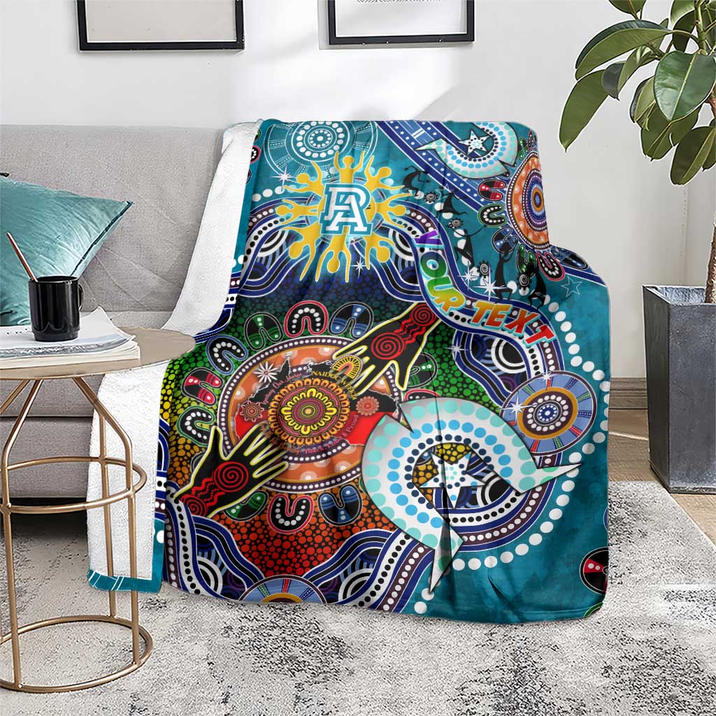 Custom NAIDOC Week 2024 Port Adelaide Power Blanket Australia Aboriginal Dot Painting