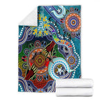 Custom NAIDOC Week 2024 Port Adelaide Power Blanket Australia Aboriginal Dot Painting