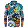 Custom NAIDOC Week 2024 Port Adelaide Power Button Sweatshirt Australia Aboriginal Dot Painting