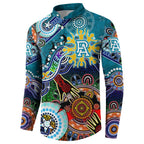 Custom NAIDOC Week 2024 Port Adelaide Power Button Sweatshirt Australia Aboriginal Dot Painting