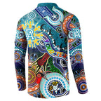 Custom NAIDOC Week 2024 Port Adelaide Power Button Sweatshirt Australia Aboriginal Dot Painting