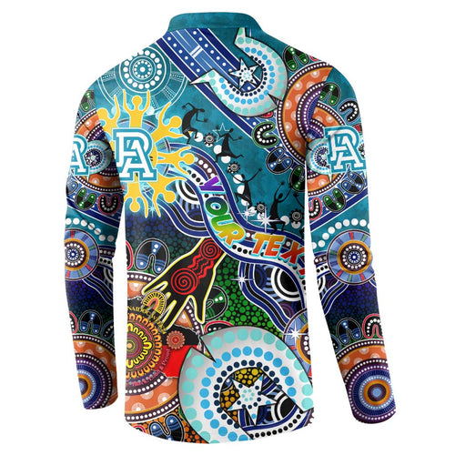 Custom NAIDOC Week 2024 Port Adelaide Power Button Sweatshirt Australia Aboriginal Dot Painting
