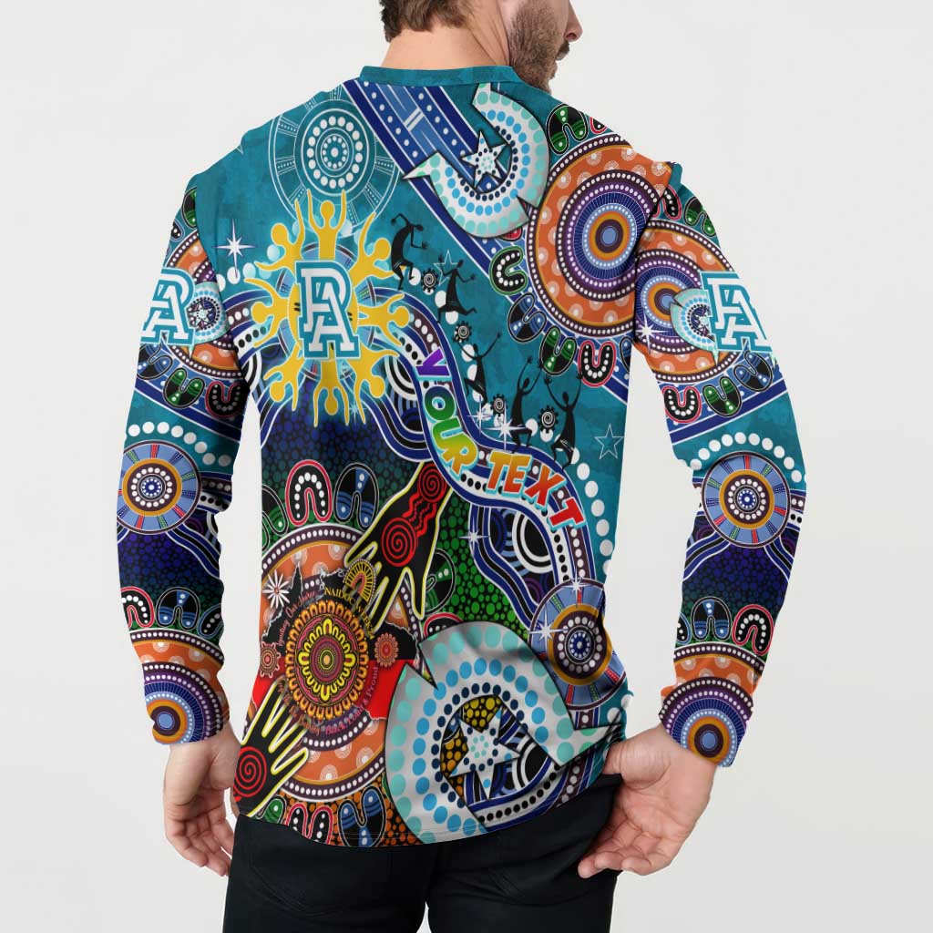 Custom NAIDOC Week 2024 Port Adelaide Power Button Sweatshirt Australia Aboriginal Dot Painting