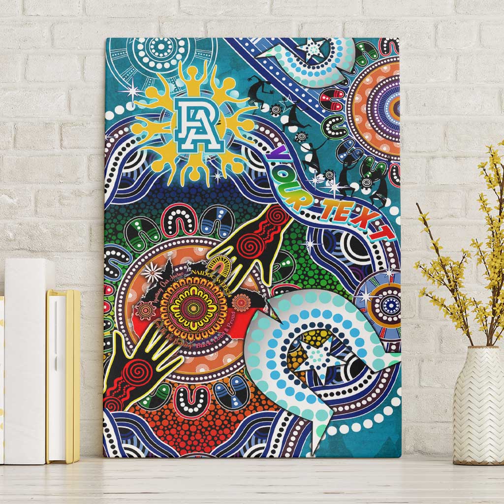 Custom NAIDOC Week 2024 Port Adelaide Power Canvas Wall Art Australia Aboriginal Dot Painting