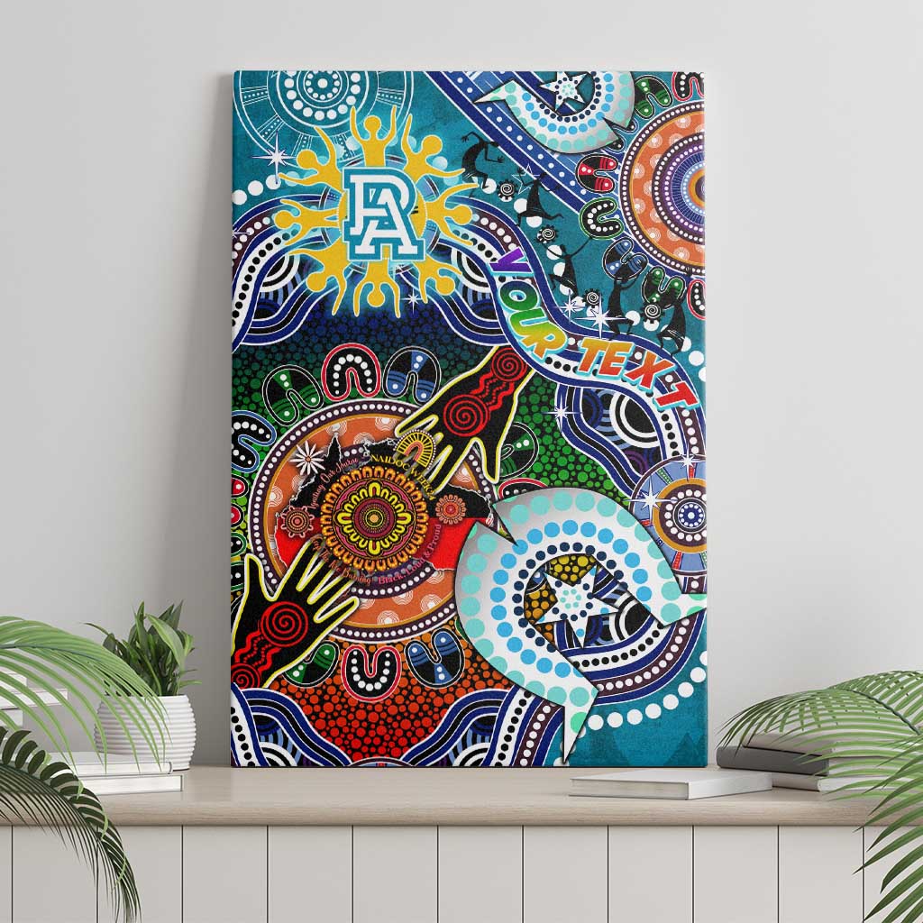 Custom NAIDOC Week 2024 Port Adelaide Power Canvas Wall Art Australia Aboriginal Dot Painting