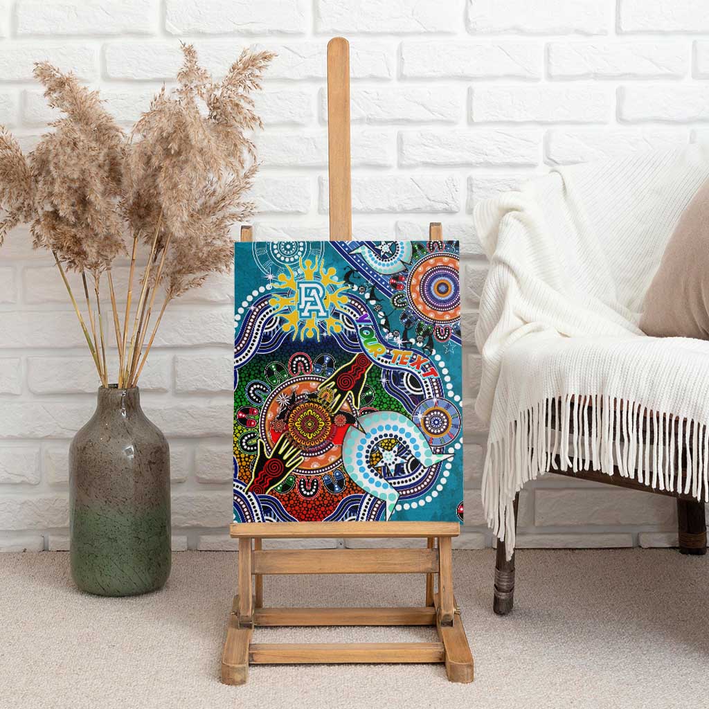 Custom NAIDOC Week 2024 Port Adelaide Power Canvas Wall Art Australia Aboriginal Dot Painting