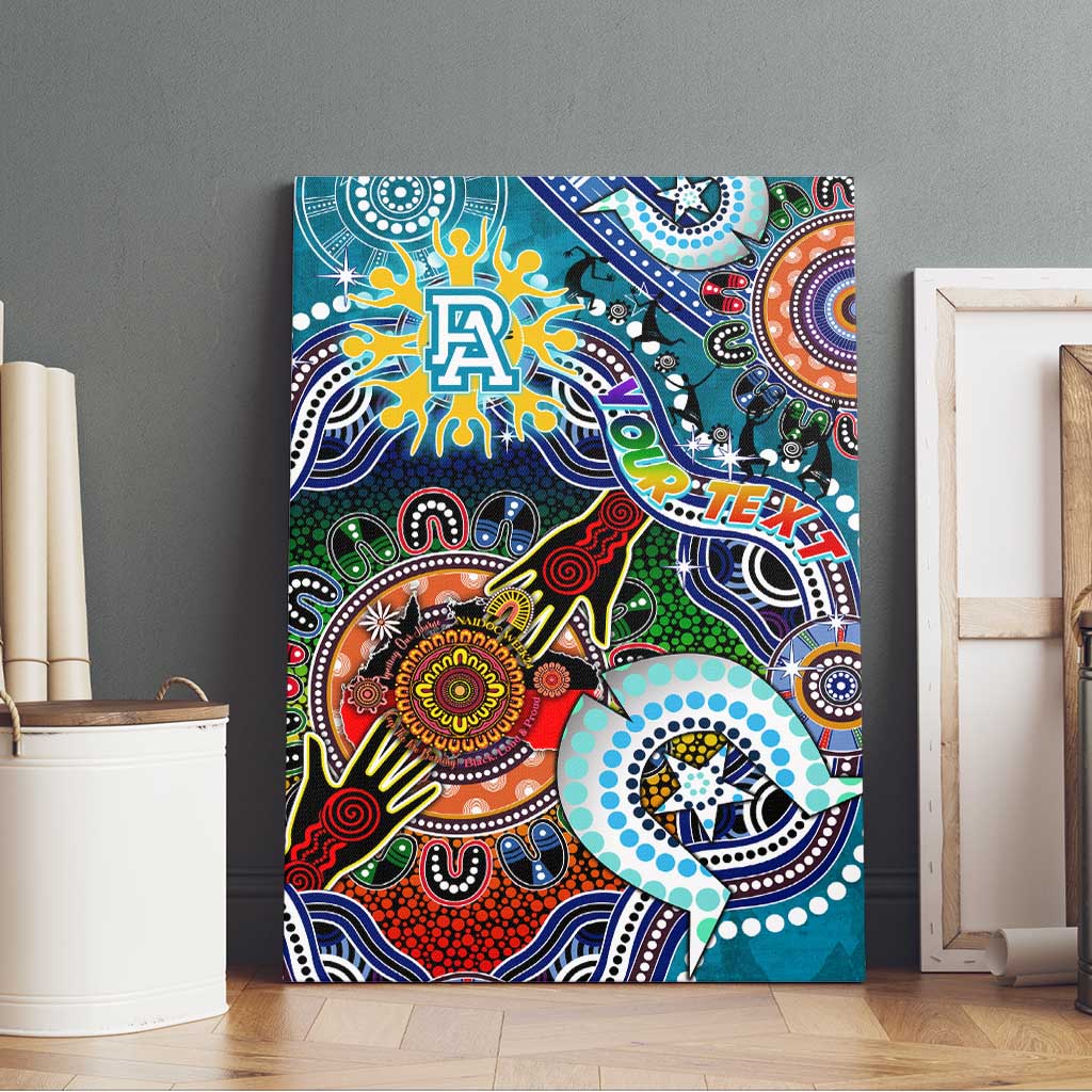 Custom NAIDOC Week 2024 Port Adelaide Power Canvas Wall Art Australia Aboriginal Dot Painting