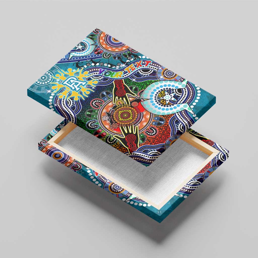 Custom NAIDOC Week 2024 Port Adelaide Power Canvas Wall Art Australia Aboriginal Dot Painting