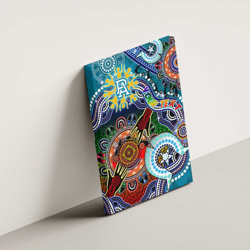 Custom NAIDOC Week 2024 Port Adelaide Power Canvas Wall Art Australia Aboriginal Dot Painting