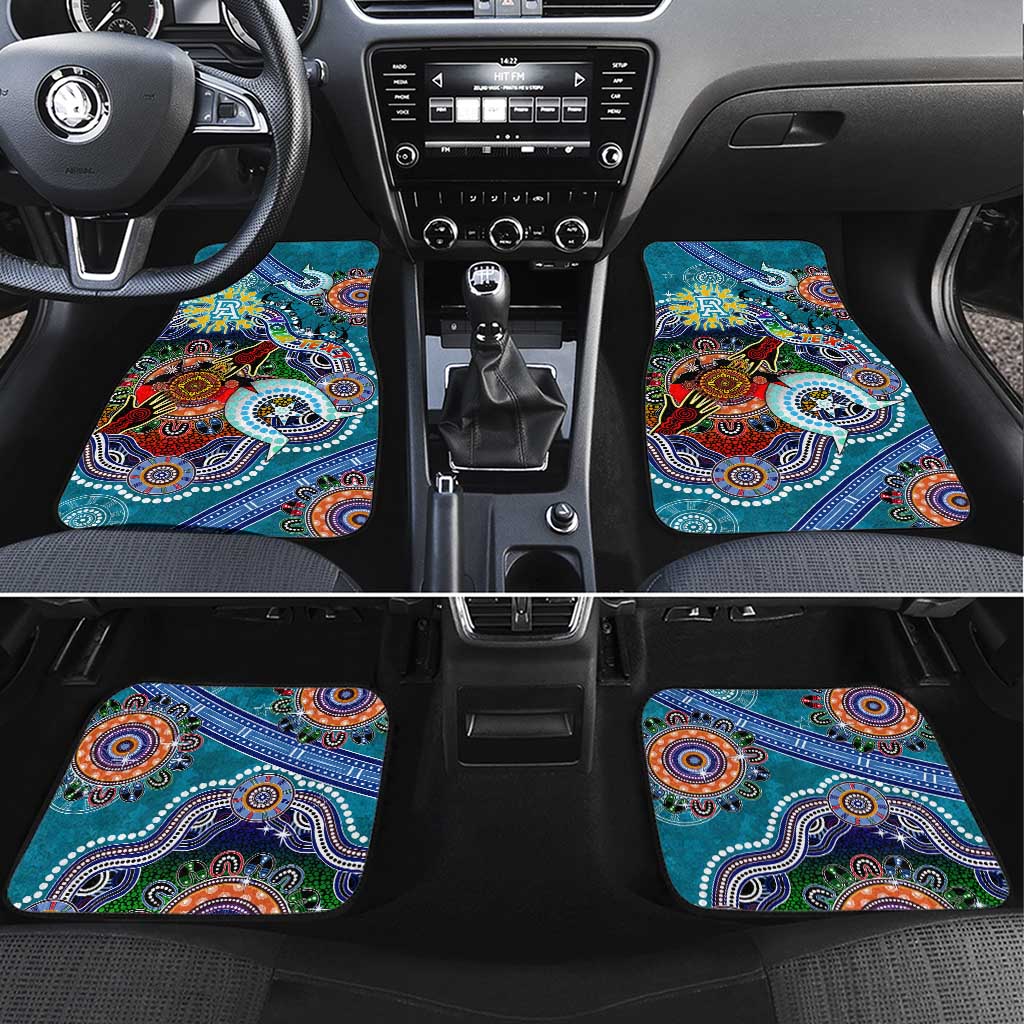 Custom NAIDOC Week 2024 Port Adelaide Power Car Mats Australia Aboriginal Dot Painting