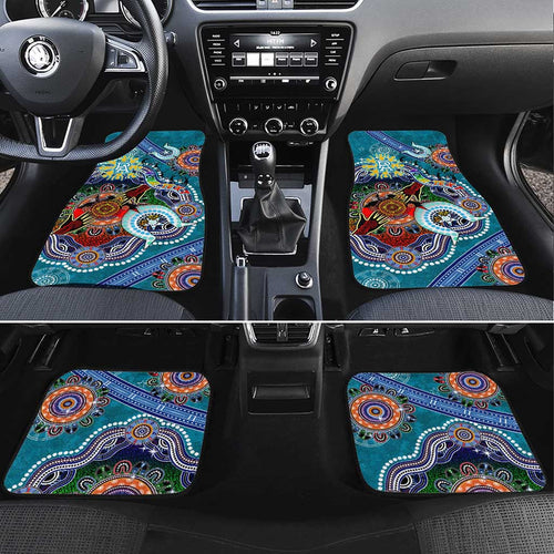 Custom NAIDOC Week 2024 Port Adelaide Power Car Mats Australia Aboriginal Dot Painting